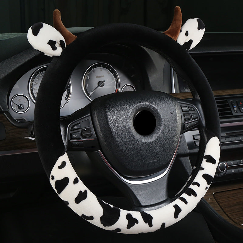 Wholesale Steering Wheel Cover with Plush Cow Shape